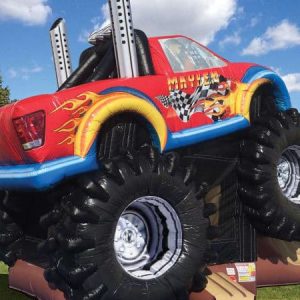 monster truck bounce house combo