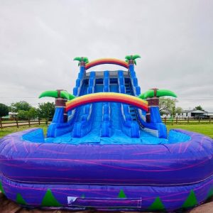 triple lane rainbow water slide 25t 20w 60l